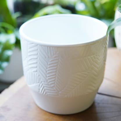 Osłonka ceramiczna biała 'Busz' 15 cm